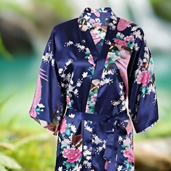 🚨Final! Satin Sakura Peacock Blossom Kimono - Picture 5 of 5